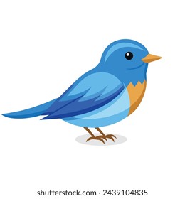 Blue Bird flat vector illustration.