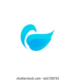 Blue Bird Fly dove logo modern template
