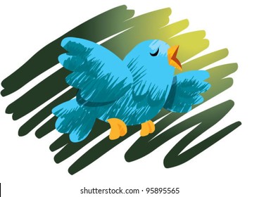 blue bird flying