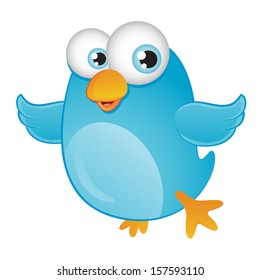 Blue Bird flying happily