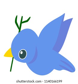 Blue Bird Flying Isolated Vector