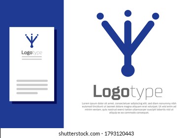Blue Bird footprint icon isolated on white background. Animal foot. Logo design template element. Vector