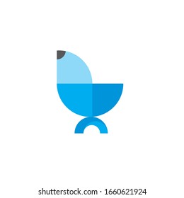 Blue Bird Geometric Logo Design Inspiration