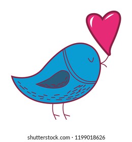 Blue bird and heart