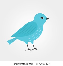 Blue bird icon, flat design vector illustation.