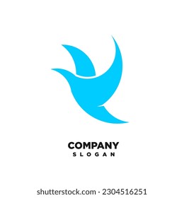 Blue Bird icon logo vector design