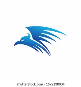 blue bird icon, phoenix logo design