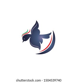 blue bird icon vector, bird logo design.
