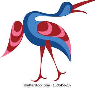 Pájaro azul, ilustración, vector sobre fondo blanco.
