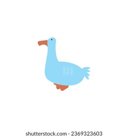 Blue bird isolated on white background,editable stroke