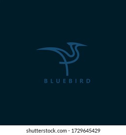blue bird line logo vector