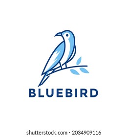 Blue bird logo design, Bird icon vector illustration