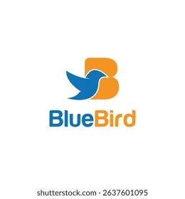 Blue Bird Logo Design Simple Modern
