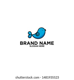 blue bird logo design vector