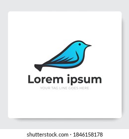 blue bird logo design vector