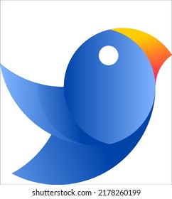 blue bird logo icon design 