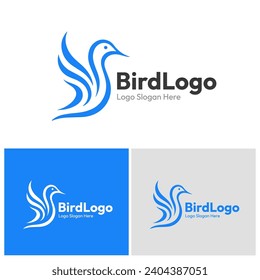 A blue bird logo, like a swan, is suitable for a logo for nature, travel and tourism lovers