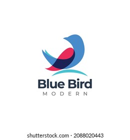 concepto de diseño moderno con el logotipo de pájaro azul.