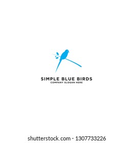 Blue bird logo. Simple bird icon design - Vector