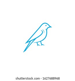blue bird logo that was designed using a line