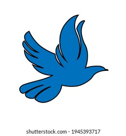  Blaues Vogellogo. Vektorgrafik