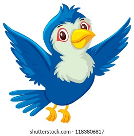 A blue bird on white background illustration