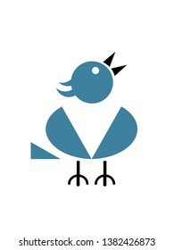 Blue bird on white background