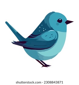 blue bird on white background icon isolated