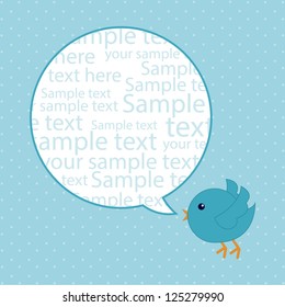 blue bird over blue background. vector illustration