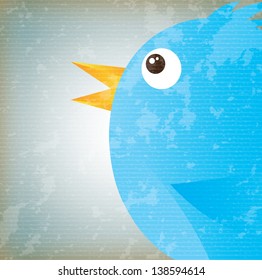 blue bird over gray background vector illustration