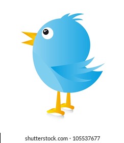blue bird over white background. vector illustration