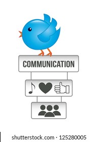 blue bird over white background. vector illustration