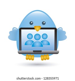 blue bird over white background. vector illustration blue bird over white background. vector illustration