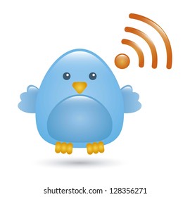 blue bird over white background. vector illustration