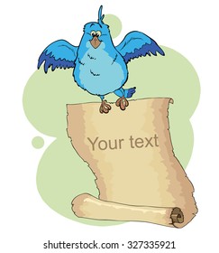 Blue bird with papyrus