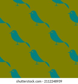 blue bird pattern.birds seamless pattern.