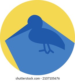Blue bird with peek, illustration, vector on a white background.