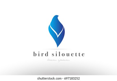 Blue bird silhouette logo icon design shape vector creative company  template spa beauty product dove 