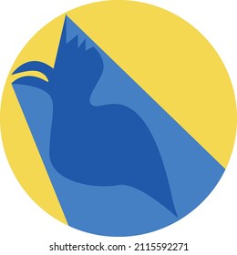 Canto de pájaro azul, ilustración, vector sobre un fondo blanco.