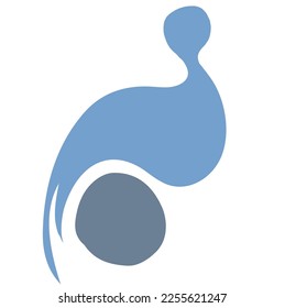 A blue bird sitting on a gray egg. A symbol of good luck and expectation. Logo

