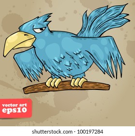 blue bird and stick