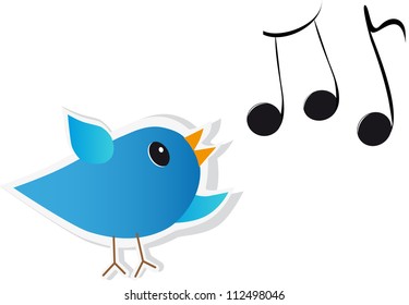 Blue Bird Sticker Stock Vector (Royalty Free) 112498046 | Shutterstock