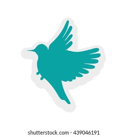 Blue bird sticker, Animal icon. Vector graphic 