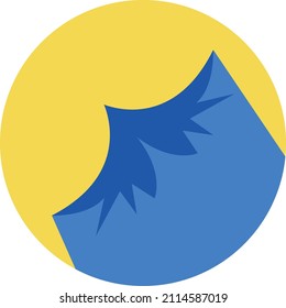 Blue bird tail, illustration, vector on a white background.