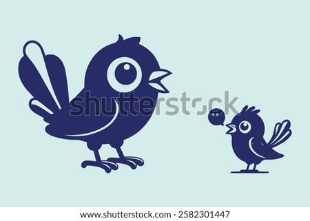 Blue bird talking concept background. Bird singing vector.