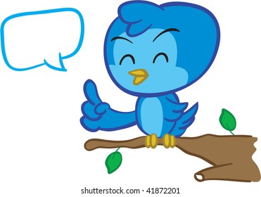 Blue bird talking or singing