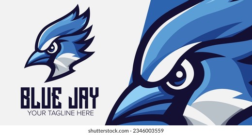 Blue Bird Team Spirit: Mascot Vector Logo Design with Modern Illustration for Sport, Esport Team, Badge, Emblem, T-Shirt Printing