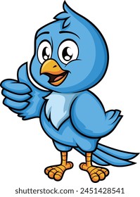 Ilustración vectorial de pulgar azul hacia arriba