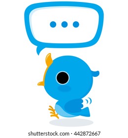 Blue bird tweet
Illustration of tweet blue bird on white background.