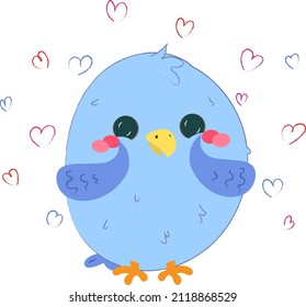Blue bird of the Valentine`s day
